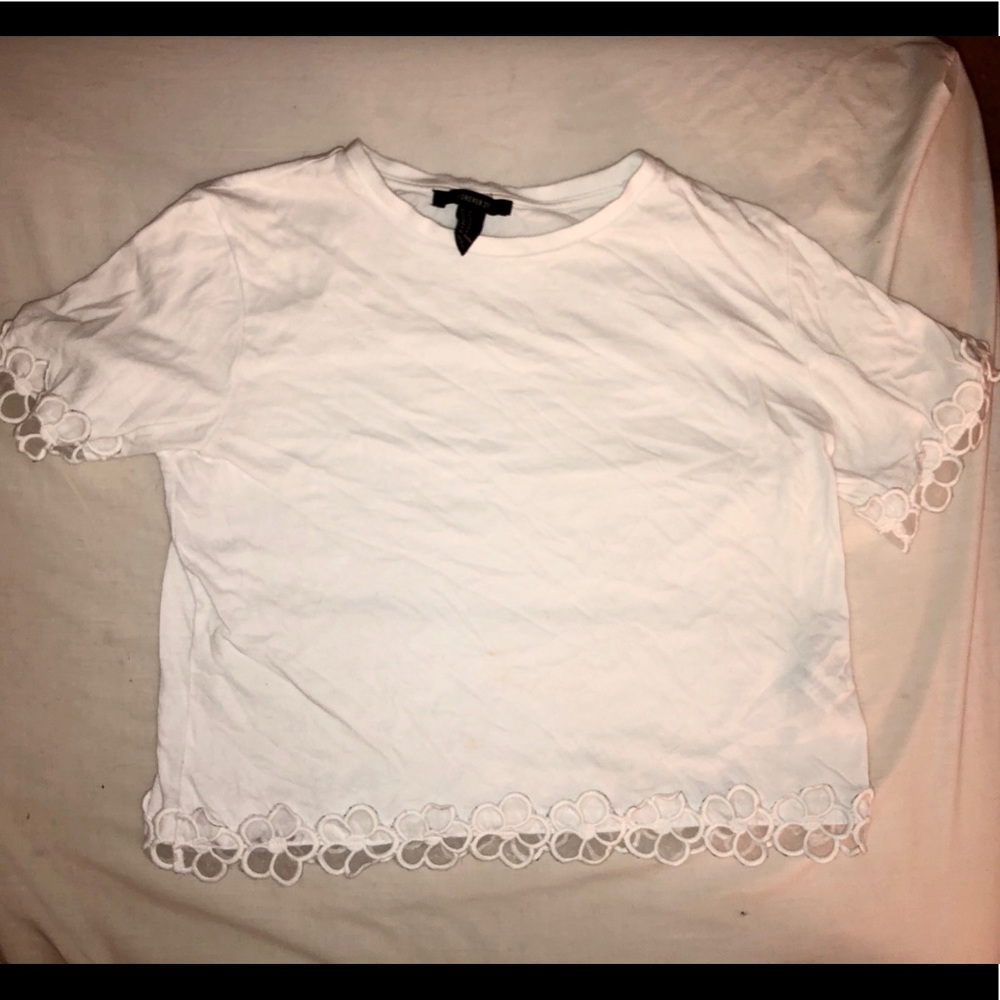 White Laced Flower Tee